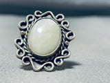 Special Vintage Native American Navajo Mother Of Pearl Sterling Silver Ring-Nativo Arts