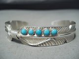 Impressive Native American Navajo Sleeping Beauty Turquoise Sterling Silver Bracelet-Nativo Arts