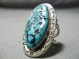 Marvelous Vintage Native American Navajo Sleeping Beauty Turquoise Sterling Silver Ring-Nativo Arts