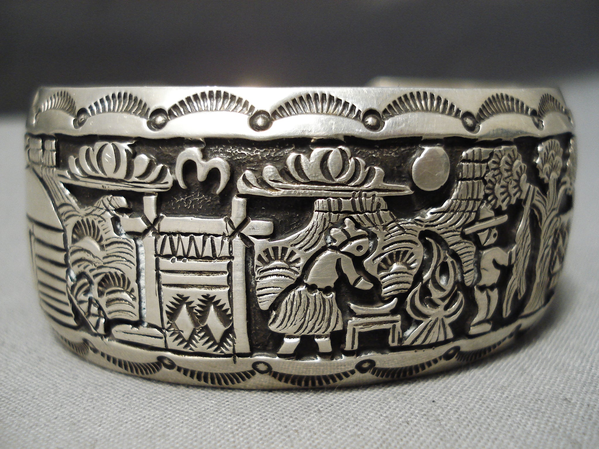 VTG Estate Hopi Sterling Silver Terry Wadsworth Storyteller