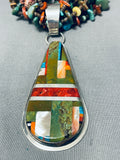 Native American One Of The Most Unique Vintage Santo Domingo Turquoise Sterling Silver Necklace-Nativo Arts