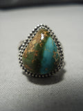Native American Important Jeanette Dale Royston Turquoise Sterling Silver Ring-Nativo Arts