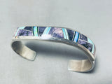 Jimmy Lee Native American Navajo Turquoise Charoite Jet Sterling Silver Bracelet-Nativo Arts