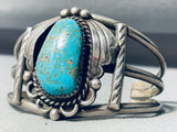 Classic Vintage Native American Navajo Rare Mine Carlin Turquoise Sterling Silver Bracelet-Nativo Arts