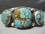 One Of Best Native American Navajo Royston Turquoise Sterling Silver Verdy Jake Bracelet-Nativo Arts