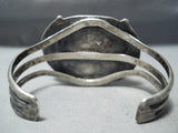 Authentic Vintage Native American Navajo Chunky Turquoise Sterling Silver Bracelet-Nativo Arts