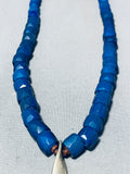 Best Vintage Apache Chunky Lapis Sterling Silver Necklace-Nativo Arts