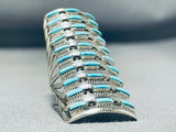 One Of The Tallest Vintage Native American Turquoise Sterling Silver Ring-Nativo Arts