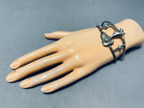 Native American Extremely Rare Vintage Snoopy Turquoise Sterling Silver Bracelet Old-Nativo Arts