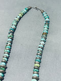 Native American Important Francisco Gomez Vintage Hand Carved Turquoise Sterling Silver Necklace-Nativo Arts