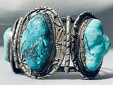 Museum Vintage Native American Navajo Old Morenci Turquoise Sterling Silver Bracelet-Nativo Arts
