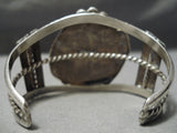 Museum Vintage Native American Navajo Carico Lake Turquoise Sterling Silver Leaf Bracelet Old-Nativo Arts