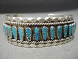 Attractive Vintage Native American Navajo Turquoise Sterling Silver Bracelet Old-Nativo Arts