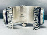 175 Grams Mind Boggling Native American Navajo Turquoise Sterling Silver Bison Bracelet-Nativo Arts