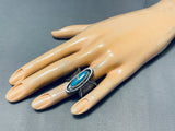 Sturdy Vintage Native American Navajo Turquoise Sterling Silver Ring-Nativo Arts
