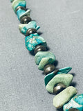 Native American Rare Vintage Hand Hammered Sterling Silver Bead Royston Turquoise Necklace-Nativo Arts
