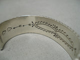 Important Vintage Native American Navajo Hand Tooled Alex Sanchez Sterling Silver Bracelet Old-Nativo Arts