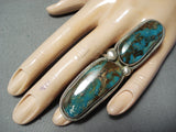 Rick Martinez Native American Navajo Pilot Mountain Turquoise Sterling Silver Ring-Nativo Arts