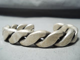 Heaviest Signed Coil Vintage Native American Navajo Sterling Silver Bracelet-Nativo Arts