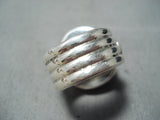 Wonderful Navajo Coral Jet Sterling Silver Ladybug Ring Native American-Nativo Arts