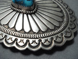 Important Lee Charley Vintage Native American Navajo Turquoise Sterling Silver Buckle-Nativo Arts