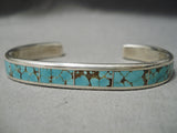 Important Rare Vintage Native American Zuni #8 Turquoise Sterling Silver Native Bracelet-Nativo Arts