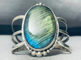 One Of The Best Vintage Native American Labradorite Sterling Silver Bracelet-Nativo Arts