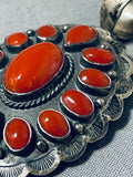 Rare Ida Payton Native American Navajo Coral Cluster Sterling Silver Pendant-Nativo Arts