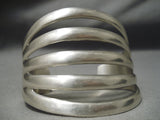 Astonishing Vintage Native American Navajo Split Shank Sterling Silver Bracelet Old-Nativo Arts