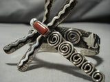 Amazing Vintage Native American Navajo Dragonfly Sterling Silver Bracelet Old Cuff-Nativo Arts