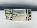 Expertly Detailed Vintage Native American Navajo Gold Sterling Silver Sectional Bracelet-Nativo Arts