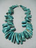 Native American Astonishing Vintage Santo Domingo Royston Turquoise Sterling Silver Necklace Old-Nativo Arts