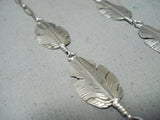 Marvelous Navajo Native American Sterling Silver Feathers Necklace-Nativo Arts