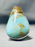 Big Teardrop Native American Turquoise Sterling Silver Ring-Nativo Arts