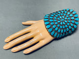 Monster Vintage Native American Navajo Turquoise Cluster Sterling Silver Bracelet-Nativo Arts