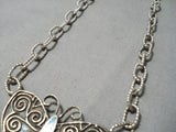 Best Philander Begay Vintage Native American Navajo Butterfly Sterling Silver Opal Necklace-Nativo Arts