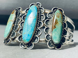 Museum Vintage Native American Navajo Long Turquoise Sterling Silver Bracelet Cuff-Nativo Arts