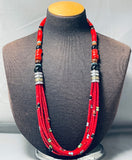 Singer Authentic Native American Navajo Coral Turquoise Sterling Silver Necklace-Nativo Arts