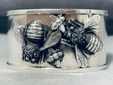 Buzzing Bees Vintage Sterling Silver Bracelet Cuff-Nativo Arts