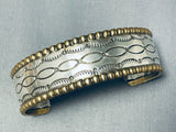 Interesting Vintage Native American Navajo Sterling Silver Bracelet Signed-Nativo Arts