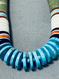 Native American Marvelous Vintage Santo Domingo Turquoise Pipestone Serpentine Jet Necklace-Nativo Arts