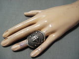 Superb Navajo Sterling Silver Cross Ring Native American-Nativo Arts