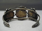 Opulent Vintage Native American Navajo Blue Diamond Turquoise Sterling Silver Bracelet Old-Nativo Arts