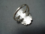 Impressive Vintage Native American Navajo Mother Of Pearl Sterling Silver Ring Old-Nativo Arts