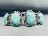 Intriguing Vintage San Felipe Carico Lake Turquoise Sterling Silver Bracelet-Nativo Arts