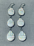 Fabulous Native American Navajo Synthetic Opal Sterling Silver Earrings-Nativo Arts