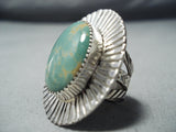 Huge San Felipe Royston Turquoise Sterling Silver Ring Native American-Nativo Arts
