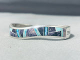 Jimmy Lee Native American Navajo Turquoise Charoite Jet Sterling Silver Bracelet-Nativo Arts
