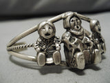 Detailed!! Vintage Native American Navajo Storyteller Sterling Silver Bracelet-Nativo Arts