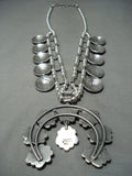 Native American 286 Grams Women's Turquosie Coral Sterling Silver Squash Blossom Necklace-Nativo Arts